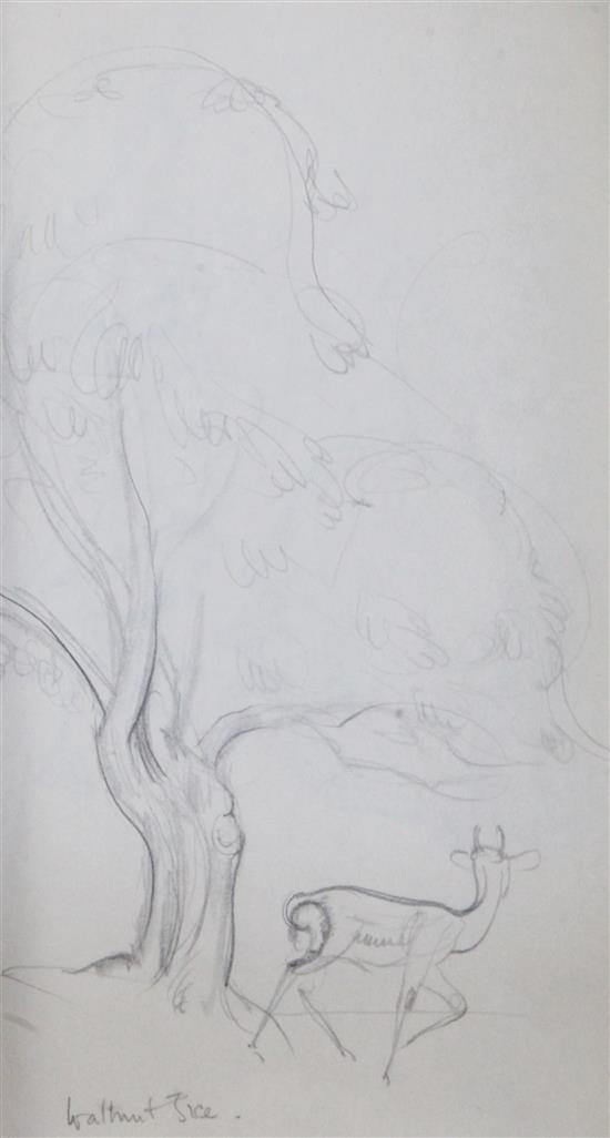 § Attributed to Dame Laura Knight Pencil drawings of figures, trees,